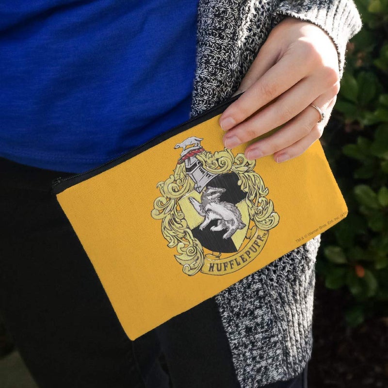 GRAPHICS & MORE Harry Potter Hufflepuff Painted Crest Pencil Pen Organizer Zipper Pouch Case - Image 3